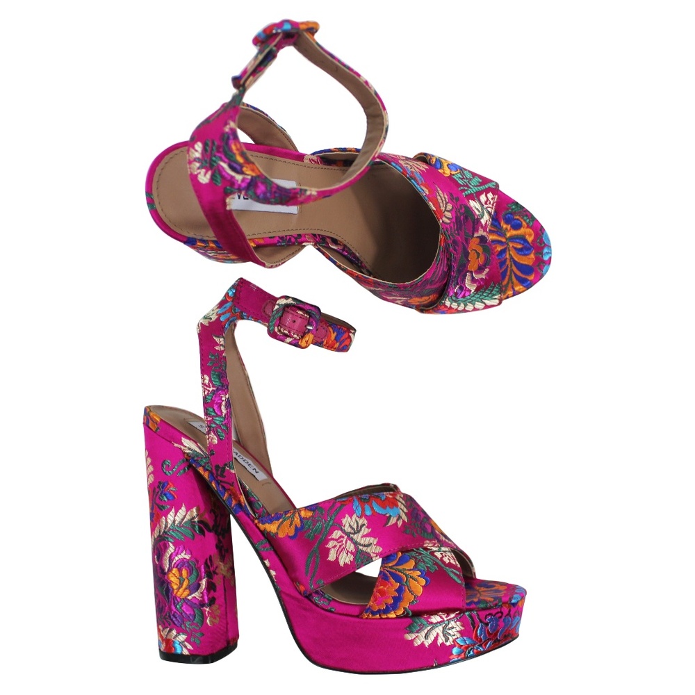Steve Madden Floral Platform Sandal Block Heel
